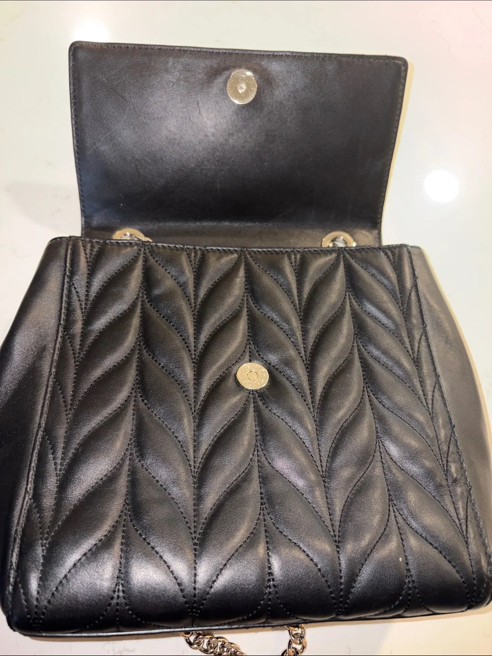 kate spade Black Quilted Leather Chain-Strap Backpack